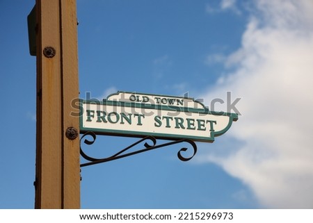 The Old Town Front Street sign at Old Town Temecula in Southern California.