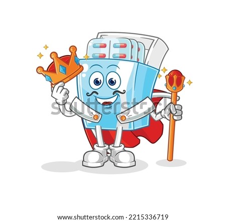 the medicine package king vector. cartoon character