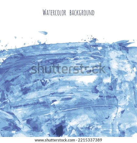 Vector marina, navy blue, indigo watercolor texture background, dry brush stains, strokes, spots isolated on white. Abstract ink marble frame, place for logo. Acrylic hand painted pours, fluid art.