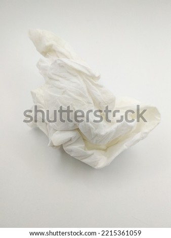 Blob of used tissue isolated on a white background