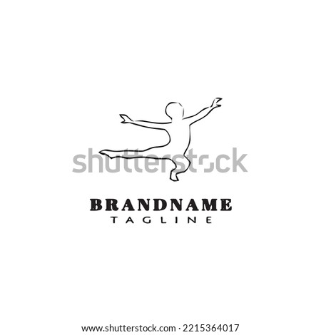 gymnastic logo cartoon icon design template black modern isolated vector illustration