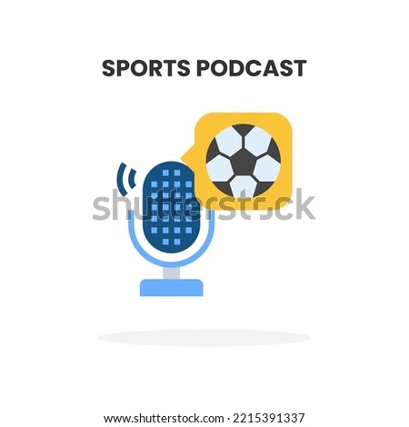 Sport Podcast flat icon. Vector illustration on white background.