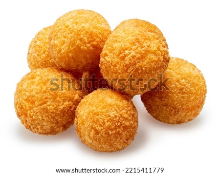 Crispy Cheese ball isolated on white background, Cheese ball or cheesy puffs on white With clipping path. Royalty-Free Stock Photo #2215411779
