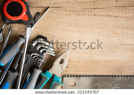 construction background with tools and copy space 