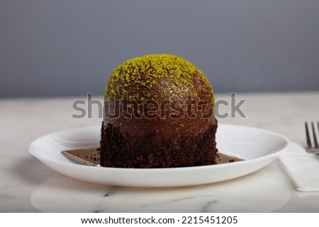 Globe Shape Chocolate Cake with Pistachios