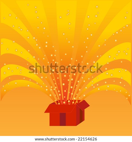 Gift box on gold background