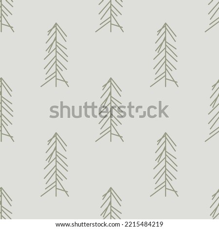 Christmas Tree Boho Seamless Pattern, Abstract Modern Merry Christmas Background