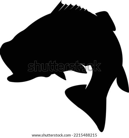 Bass Fish Logo, Unique and fresh bass fish jumping out of the water, great to use as your bass fishing activity. 