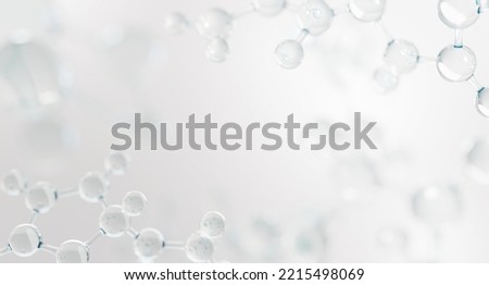 Abstract molecule background design. science cosmetic technology. concept skin care cosmetics solution. 3d rendering.