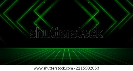 neon green glowing in the dark illustration of abstract background green looping animation for ecommerce signs retail shopping, advertisement business agency, ads campaign marketing, email newsletter Royalty-Free Stock Photo #2215502053