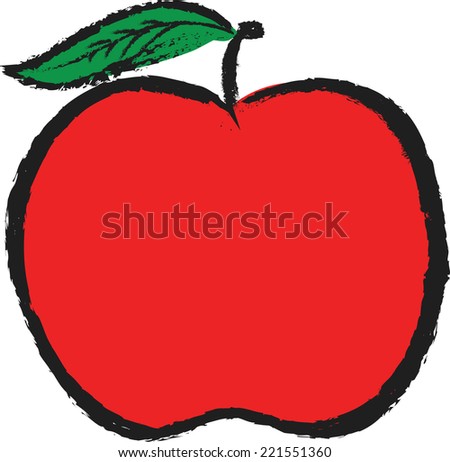 doodle red apple