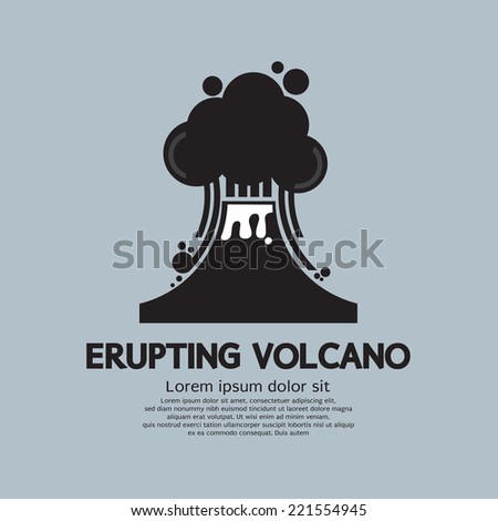 Erupting Volcano Natural Disaster Vector Illustration