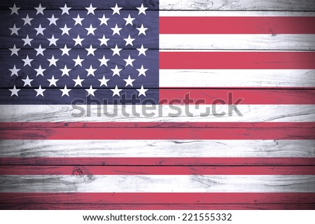 Usa flag wood plank wall texture background