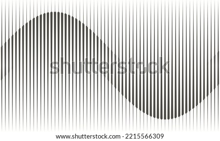 Abstract art geometric background with vertical lines. Optical illusion with waves and transition. Royalty-Free Stock Photo #2215566309