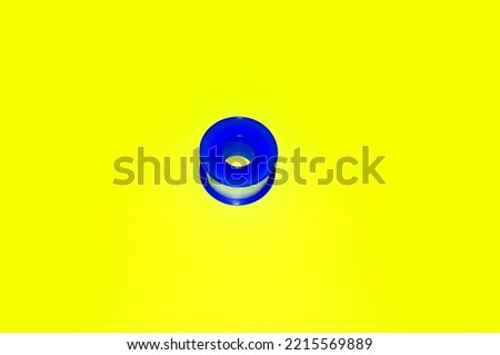 medical patch coil of blue color on yellow background