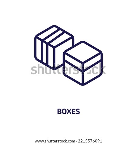 boxes icon from delivery and logistic collection. Thin linear boxes, box, package outline icon isolated on white background. Line vector boxes sign, symbol for web and mobile