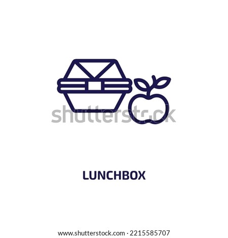 lunchbox icon from education collection. Thin linear lunchbox, container, school outline icon isolated on white background. Line vector lunchbox sign, symbol for web and mobile