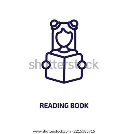 reading book icon from education collection. Thin linear reading book, education, book outline icon isolated on white background. Line vector reading book sign, symbol for web and mobile