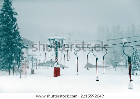 French Alps in winter. Saint Gervais Mont-Blanc village. Famous ski station.  Covid-19 pandemic.  Saint-Gervais. France. 