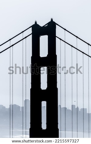 Golden Gate Bridge Tower San Francisco Monochrome
