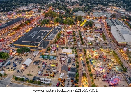Aerial View of the Iowa State Fair in the Des Moines Metro Area Royalty-Free Stock Photo #2215637031