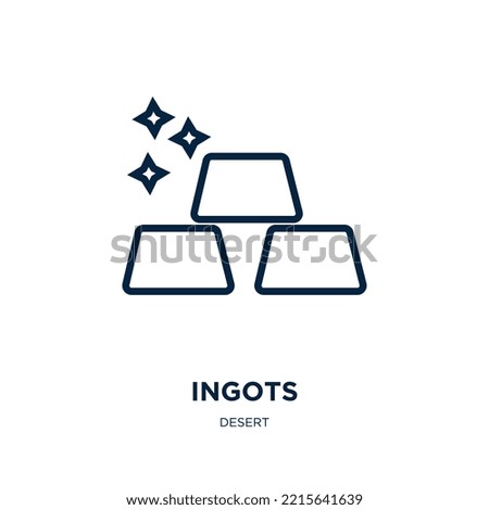 ingots icon from desert collection. Thin linear ingots, business, banking outline icon isolated on white background. Line vector ingots sign, symbol for web and mobile
