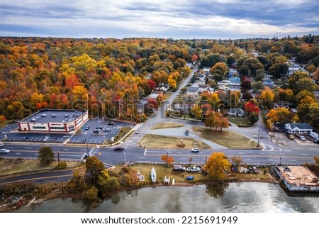 Aerial Drone of Budd Lake in the Autumn