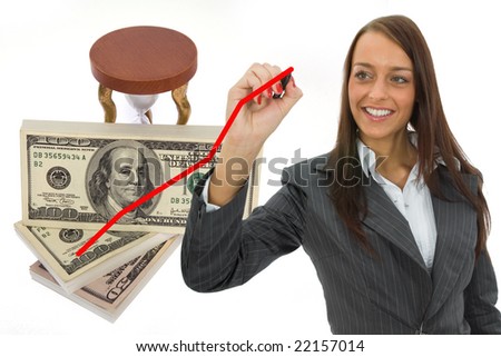  Dollar and hourglass on white background