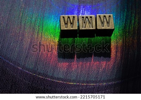 WWW word letter on metal cubes. Internet website concept