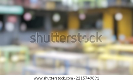 blurry photo of an empty cafe.  blurred background, no people.
