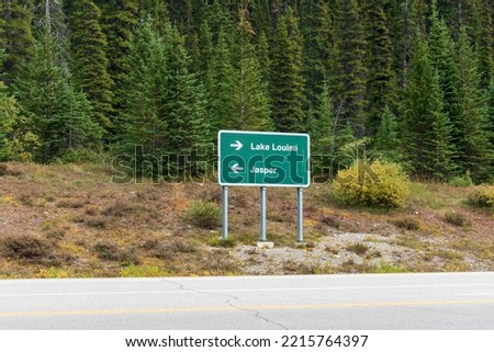 Lake Louise and Jasper road directions on Icefields Parkway, Alberta, Canada