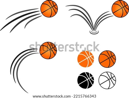 Basketball set collection. Basketball movement dribble shoot set. Vector illustration.