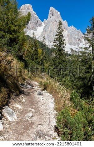 Photos documenting the trail in the Italian mountains