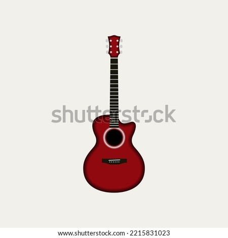 Acoustic guitar vector illustration art