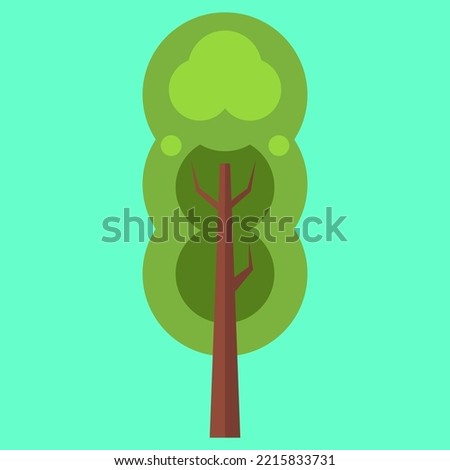 Flat tree illustration element. Minimalistic design of tree. Fit for modern flat design element. Nature vector eps 10.