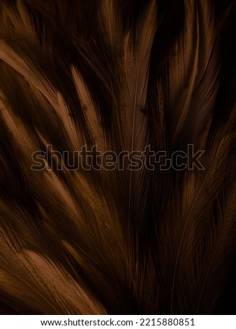 Beautiful abstract white and brown feathers on black background and soft yellow feather texture on white pattern and yellow background, feather background, gold feathers banners, brown texture Royalty-Free Stock Photo #2215880851