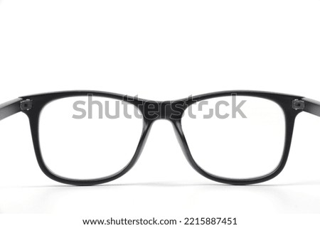 Eyeglass isolated on white. eyeglasses frames. Top view of eyeglass on white, eyewear on white Royalty-Free Stock Photo #2215887451