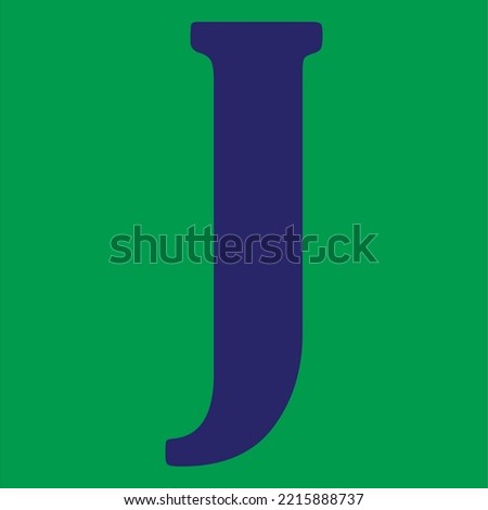 the letter "J" in vector form, the color of the letters is purple and the background color is green  