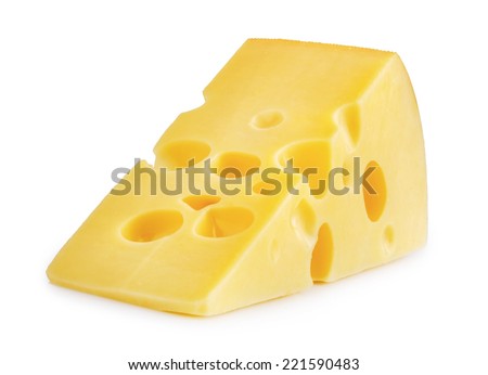 piece of cheese isolated Royalty-Free Stock Photo #221590483