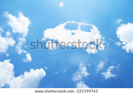 Clouds shaped like a car. Royalty-Free Stock Photo #221594761