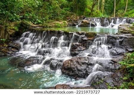 View of Sam lan waterfall in deep forest at saraburi province, Thailand.  