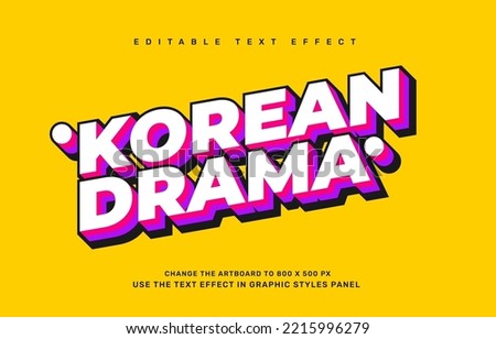 Korean drama editable text effect template Royalty-Free Stock Photo #2215996279