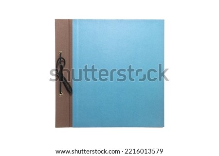 Blue notebook on white isolated 