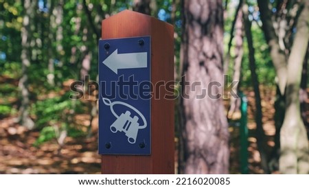Sightseeing Spot Signpost Standing in Forest