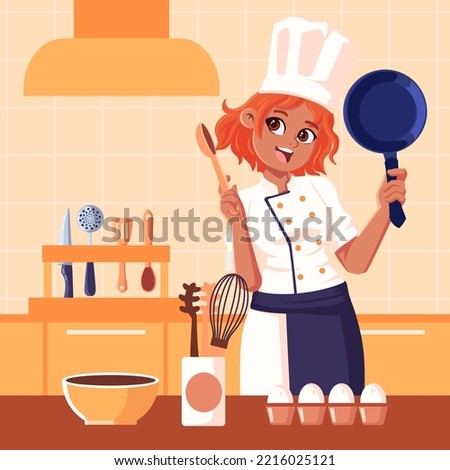 Flat international chefs day Vector illustration.