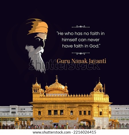 Happy Guru Nanak Jayanti, gurudwara Royalty-Free Stock Photo #2216026415