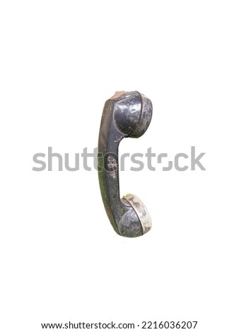 old type phone handle isolated on a white background
