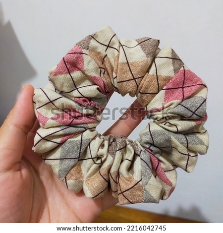 Handmade scrunchie in earth tone colors