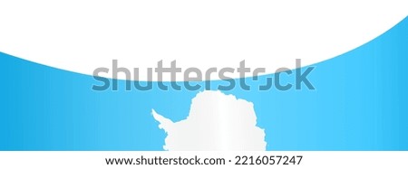 Antarctica flag flying on white background