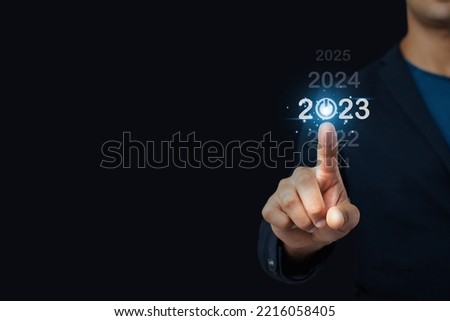 In 2023, pointing at a computerized user interface, Up until 2023, there are plans to speed up corporate growth and expansion; beginning in 2023, business planning